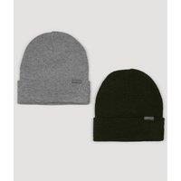 Larsson & Co Men's 2 Pack Knitted Beanie Hat