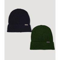 Larsson & Co Men's 2 Pack Knitted Beanie Hat