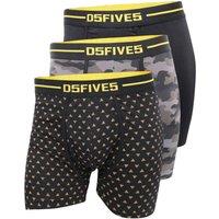 D555 Men's Sylvester Printed Stretch Kingsize Boxer Shorts (Pack of 3) in Black | Size: 5XL