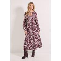Dorothy Perkins Women's Animal Keyhole Tie Detail Midi Dress | Size: 16