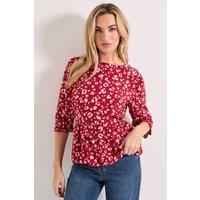 Dorothy Perkins Women's Frill Peplum Hem Printed Blouse in Pink | Size: 14