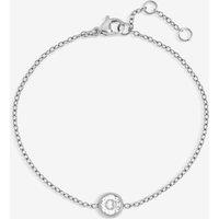 Jon Richard Women's Sterling Silver Plated Waterproof Bezel Bracelet