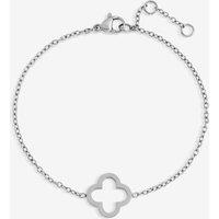 Jon Richard Women's Sterling Silver Plated Waterproof Clover Bracelet