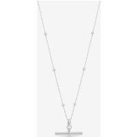 Jon Richard Women's Platinum Plated Waterproof T-Bar Necklace in Silver