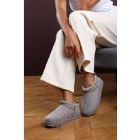 Where's That From Women's 'Saskia' Cosy Faux-Suede Fur Lined Micro Dipped Heel Boot in Grey | Size: 3