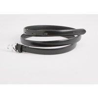 Calvin Klein Women's Buckle Fixed Belt Black/Shiny Nickel in Brown | Size: Large