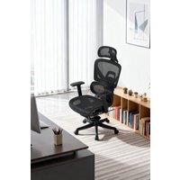 Living and Home Height Adjustable Swivel Office Chair with Casters in Black