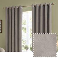 Furn The Ultimate Velvet 100% Blackout Eyelet Curtain Pair in Silver | Size: 229 cm width x 229 cm drop