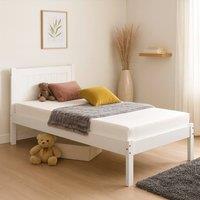 Amani White Wooden Bed Frame Clifton Style with Slatted Headboard | Size: King