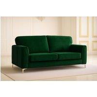 Somnior Regency 3 Seater Plush Velvet Sofa - Manufactured in the UK in Dark Green