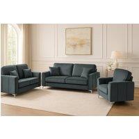 Somnior Regency 3+2+1 Seater Sofa Set Plush Velvet - Manufactured in the UK in Charcoal | Size: 3 Seater