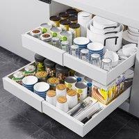 Appaso Expandable Pull Out Cabinet Organizer, Drawers (2pc, 52cm Deep) in White