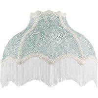 Happy Homewares Classic Victorian Lamp Shade in Light Emerald Green Velvet with Trims | Size: 14 inches