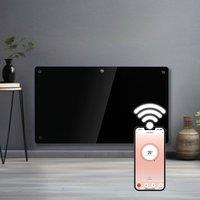Futura 1500W WIFI Glass Electric Panel Heater Radiator Black Wall Mounted