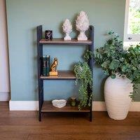 Madison & Mayfair Modern Fusion: Oak Wood & Metal 3-Shelf Freestanding in Brown