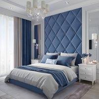 PARADISE BEDS LTD Comfort Castle High Headboard Bed in Blue | Size: King
