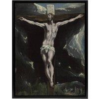 Artery8 Christ on the Cross Cropped Oil Painting El Greco Framed Canvas Art | Size: W12 x H16