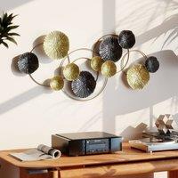 HOMCOM Hanging Wall Sculpture with Modern Lotus-Leaf Design, Metal Wall Art in Gold