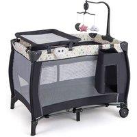 Costway 3 in 1 Baby Activity Center Foldable Playpen w/Diaper Changing Table in Grey