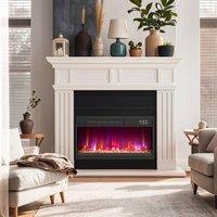Costway 23 Electric Fireplace Insert Recessed 1500W Heater w/ Remote Timer in Black