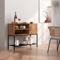 Costway Sideboard Buffet Cabinet Coffee Bar Cabinet Wooden Console Table in Brown