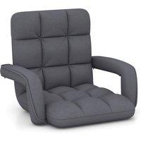 Gymax Floor Gaming Chair With 6-Position Adjustable Back Sofa Armchair in Grey