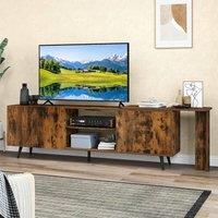Costway Industrial 55 TV Stand Wooden Entertainment Center in Brown