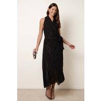 Blue Vanilla Women's Black Sleeveless Cowl Neck Maxi Dress | Size: Small