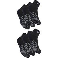 Heat Holders Men's 6 Pairs 2.3 TOG Non Slip Low Cut Ankle Thermal Slipper Socks in Black | Size: 6-11