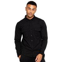 Enzo Men's Smart Stretch Overshirt in Black | Size: Medium