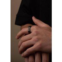 Outrage London Men's Black Personalised 4-Sided Signet Ring | Size: 11