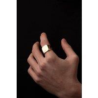 Outrage London Men's 18K Gold Personalised Square Signet Ring | Size: 7