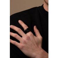Outrage London Men's Black Personalised Square Signet Ring | Size: 8