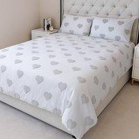 Voltico Grey Tufted Star Heart Duvet Set - Single, Double & King in Light Grey