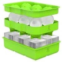 EONLION 2 x Ice Cube Tray Set - Spheres/Balls & Cubes Green