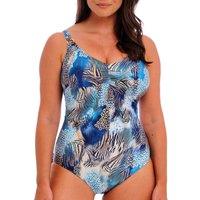 Fantasie Women's Seraya Sands V-Neck Swimsuit in Blue | Size: 38DD