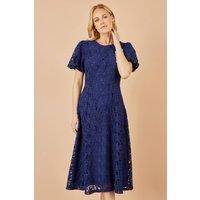 Yumi Women's Navy Lace Midi Dress | Size: 10
