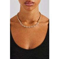 Cernucci Women's Iced Infinity Link Chain - Gold - 6mm in Metallic Gold | Size: 16 inches