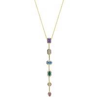 Spero London Women's Kaleidoscope Y Lariat Sterling Silver Drop Necklace in Gold