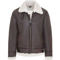 Infinity Leather Men's Pilot B3 Flying Shearling Sheepskin WWII Bomber Aviator Jacket in Light Brown | Size: 2XL