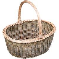 Red Hamper Wicker Small Green Willow Hollander Shopping Basket in Brown