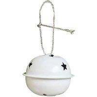 Melody Maison Set Of 8 White Hanging Bell Christmas Decorations - 4cm