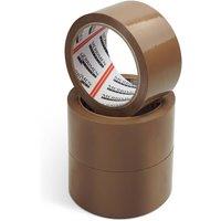 Merrimen 3 Pack Strong Heavy Duty Roll Pack Packaging Tape, 48MM x 66M in Brown