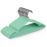 Keplin Rubber Coated Metal Hangers, Heavy Duty Clothes Hangers, 20 Pack in Mint