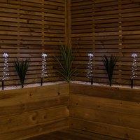 Samuel Alexander 30cm Set of 4 Light up Silver Spiral Christmas Tree Garden Path Lights with 200 White LEDs