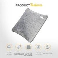 MONHOUSE Heated Pillow Grey Cushion - 3 Heat Settings - Detachable Controller