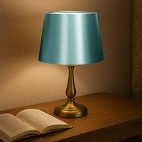 Voltico Satin Table Lamp Shade Classic Decorative Lampshade (No Base) in Aqua