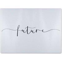 Benjamin Tate Design Text Future Designer Glass Chopping Board in Natural