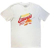 Stranger Things Season Of Eating Pizza T-Shirt in White | Size: Large