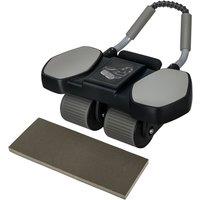 Centra 4-Wheels Abdominal Wheel AB Roller 8 Elbow Support Automatic Rebound in Black